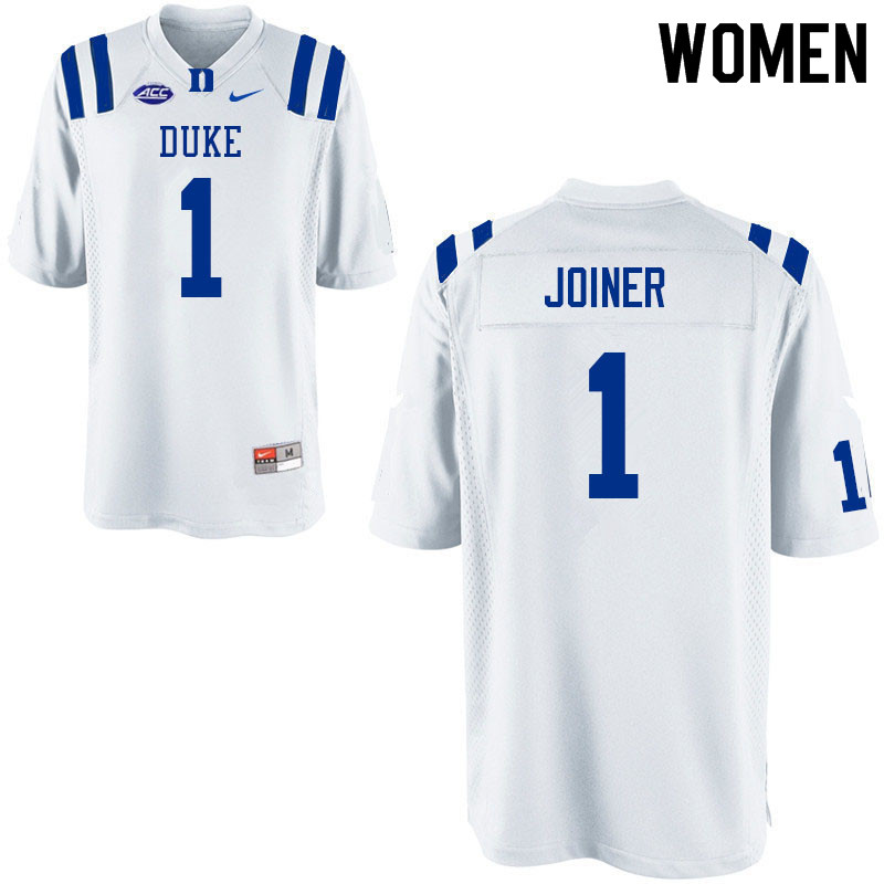 Women #1 Darius Joiner Duke Blue Devils College Football Jerseys Sale-White